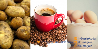 Potatoes, eggs and coffee